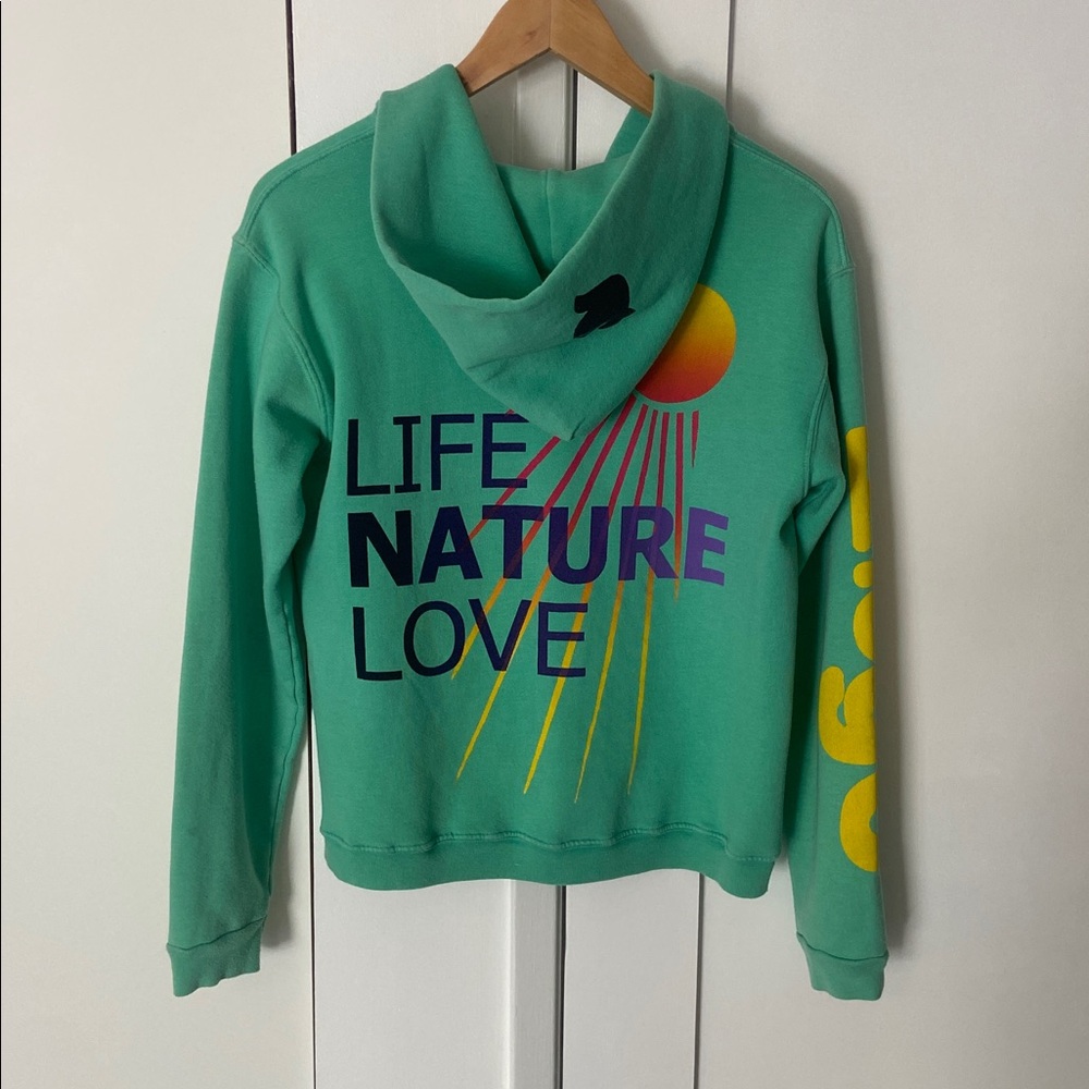 Old school original Kelly green FREECITY Hoodie Size 2 - Picture 5 of 5